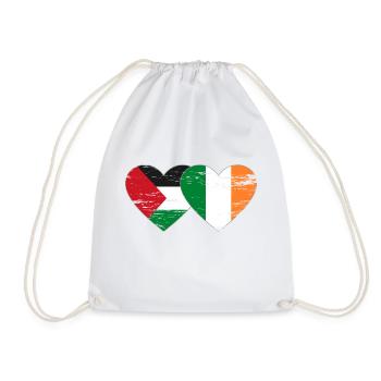 Palestine Irlande Drapeau Coeur Utilisé - Sac de sport léger - blanc - Devant
