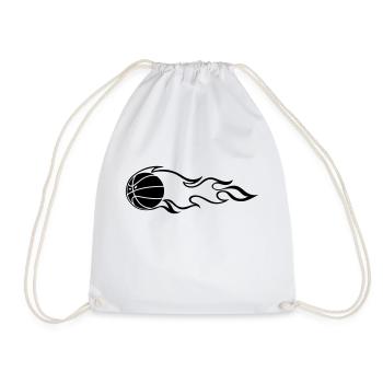 basket-fire - Sac de sport léger - blanc - Devant