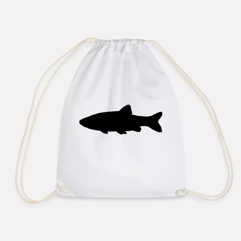 Fisch-Silhouette Döbel - Turnbeutel - Weiß