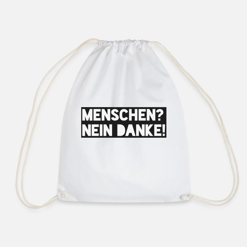 Menschen? Nein danke - Turnbeutel - Weiß