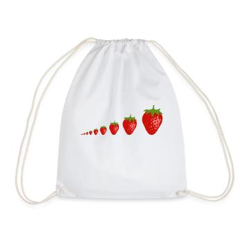 Erdbeeren - Turnbeutel - Weiß - Vorne