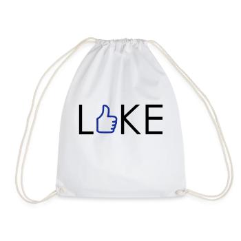I Like - Gefällt mir - Daumen hoch - Drawstring Bag - white - Front