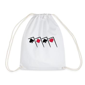 Pokern Poker all in Texas Holdem Karten Shirt - Sac de sport léger - blanc - Devant