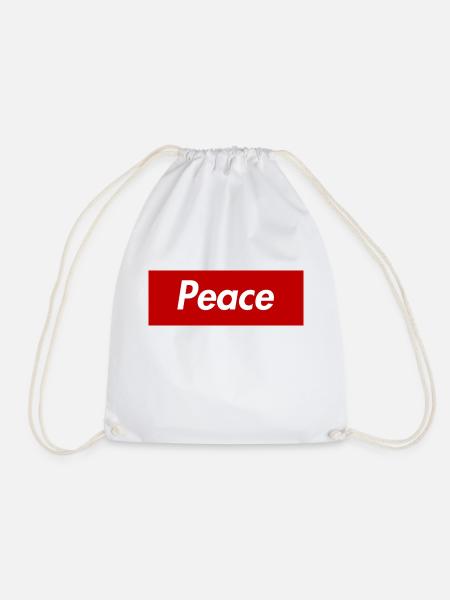 "Peace" - Turnbeutel - Weiß