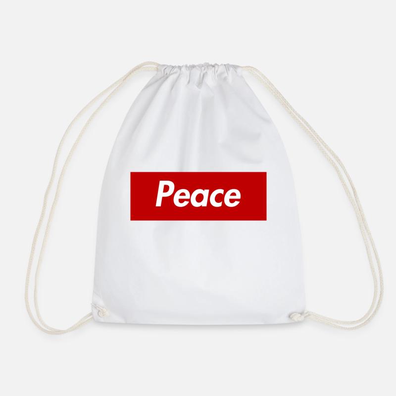 "Peace" - Turnbeutel - Weiß