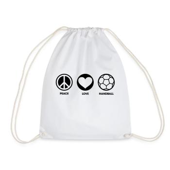 Peace Love Handball - Turnbeutel - Weiß - Vorne