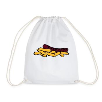 currywurst frite saucisse - Sac de sport léger - blanc - Devant