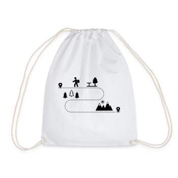 hiking in the mountains - Drawstring Bag - white - Front