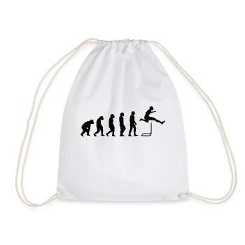 Hürdenläufer Hürdenlauf Evolution Leichtathletik - Turnbeutel - Weiß - Vorne