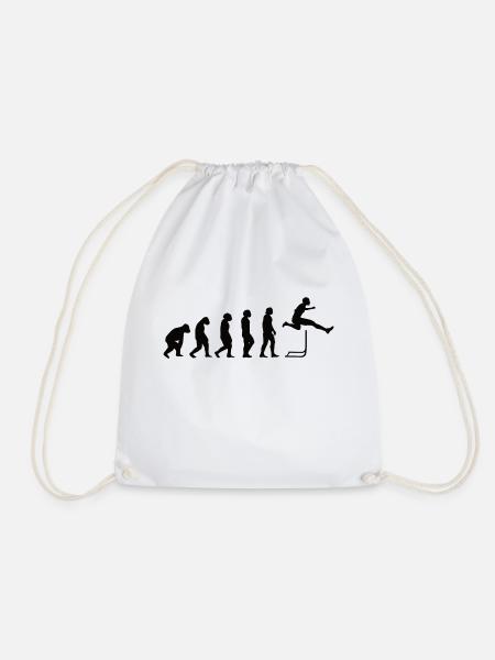 Hürdenläufer Hürdenlauf Evolution Leichtathletik - Turnbeutel - Weiß