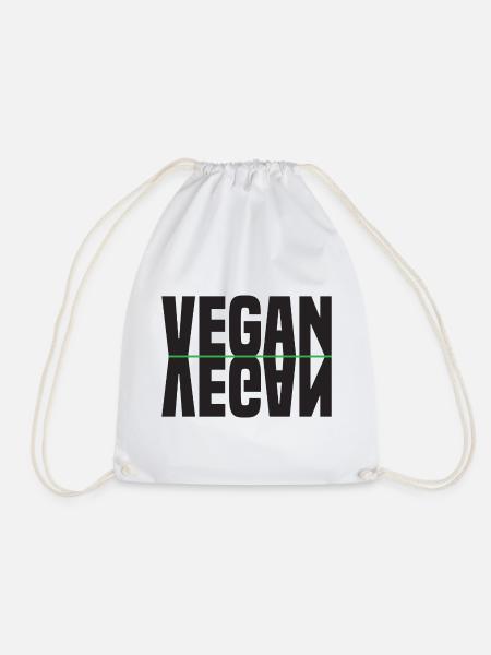 Vegan Gespiegelt - Turnbeutel - Weiß