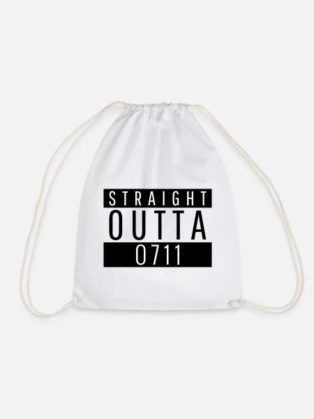 STRAIGHT OUTTA 0711 - Turnbeutel - Weiß