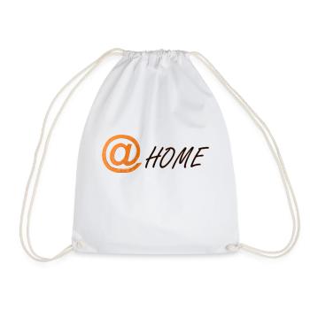at symbol and word home - Drawstring Bag - white - Front