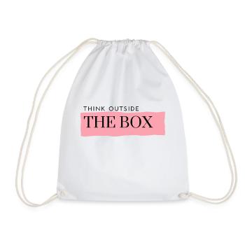 think outside the box - pink - Drawstring Bag - white - Front