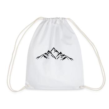 Mountains - Drawstring Bag - white - Front