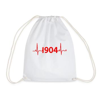 Leverkusen 1904 Herzschlag EKG Liebe - Turnbeutel - Weiß - Vorne