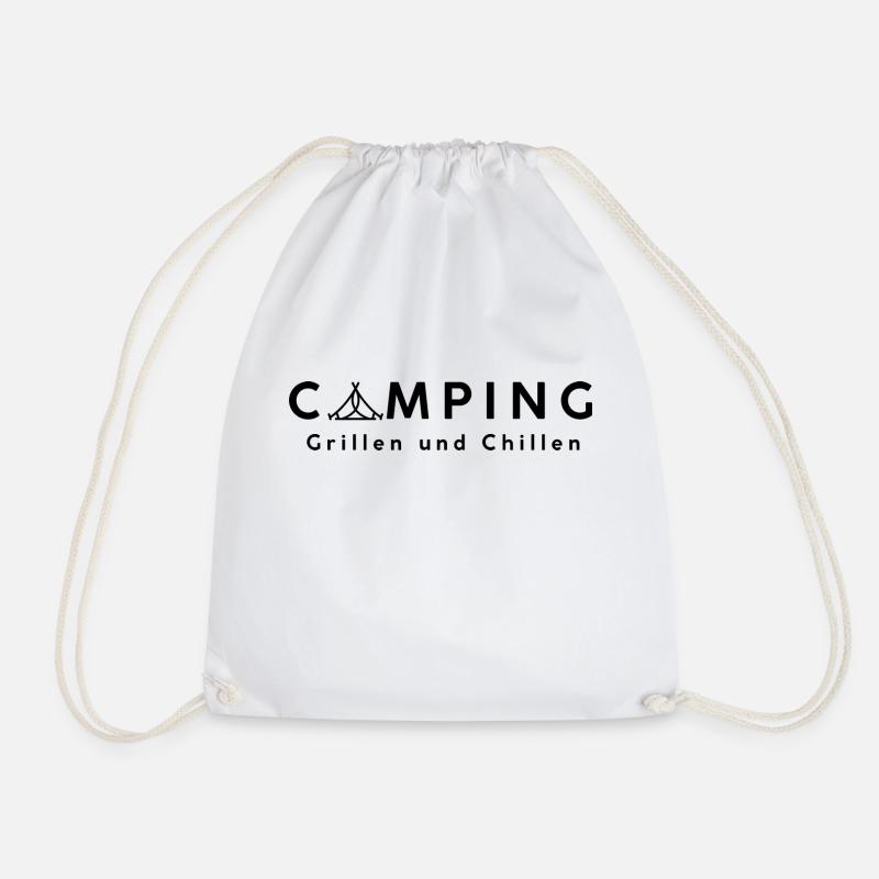 Camping - Grilling and chilling - Drawstring Bag - white