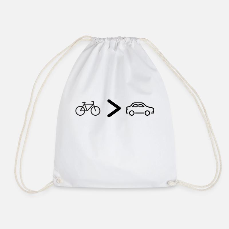 Bicycle > Car - Save the Environment - White Edition - Drawstring Bag - white