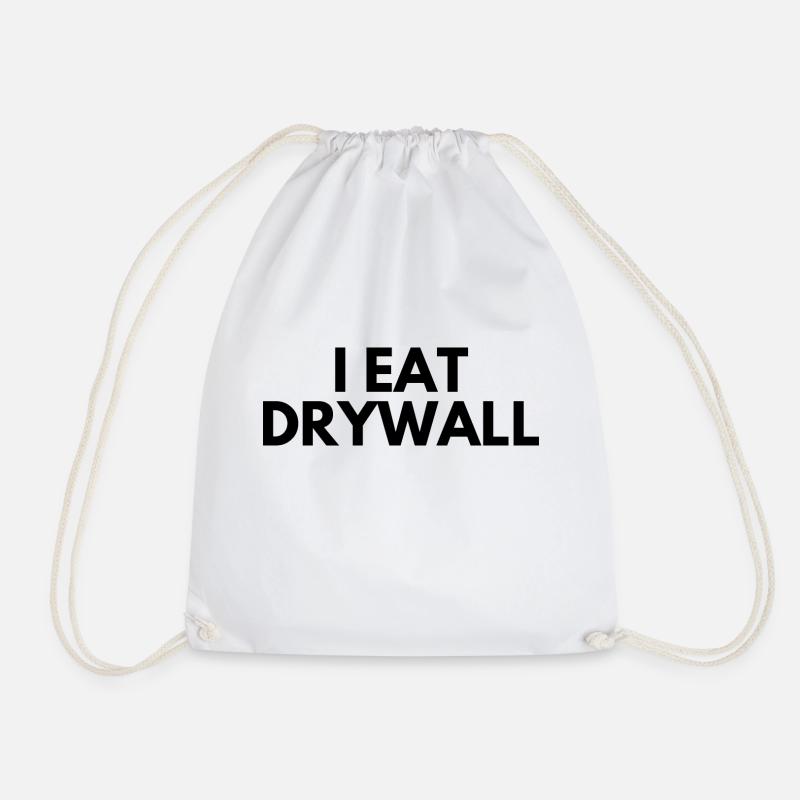 I Eat Drywall - Drawstring Bag - white