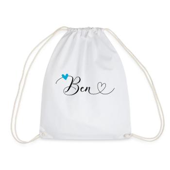 Ben Nom Prénom Calligraphie Coeur - Sac de sport léger - blanc - Devant