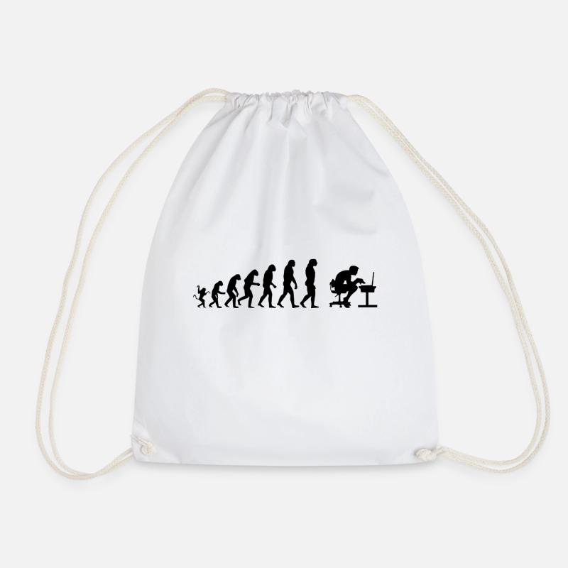 Computer Evolution - Drawstring Bag - white