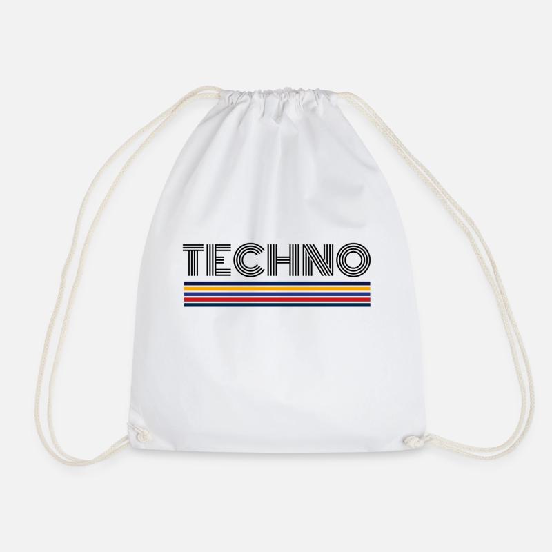 Techno Music Rétro Techno T-Shirt Cadeau - Sac de sport léger - blanc
