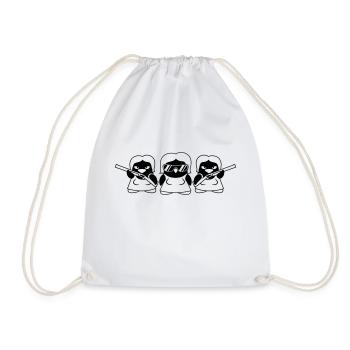 Cool Penguin Girls Gang - Drawstring Bag - white - Front