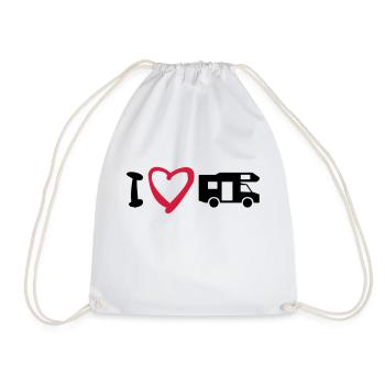 I love my mobile home 2 - Drawstring Bag - white - Front