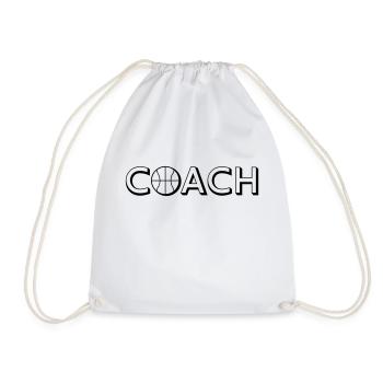 Basketball Coach Logo Design - Turnbeutel - Weiß - Vorne