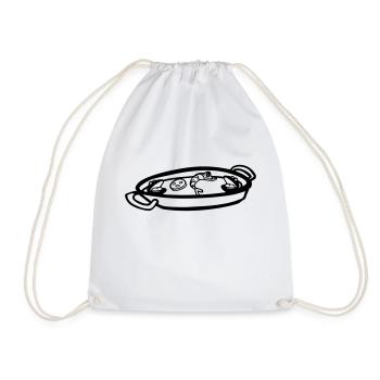 paella dish spanish culinary specialty spain - Drawstring Bag - white - Front