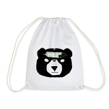 Wild bear - Drawstring Bag - white - Front