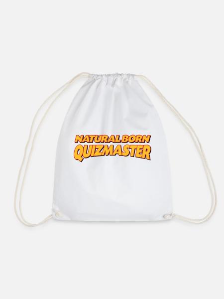 Natural born quizmaster 3col - Drawstring Bag - white