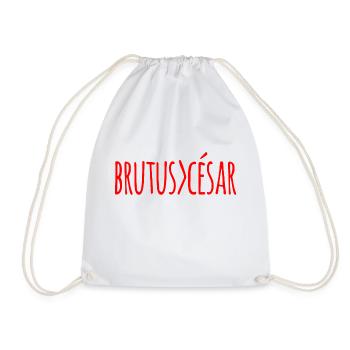 Brutus> Caesar Brutus superior to Caesar (red) - Drawstring Bag - white - Front