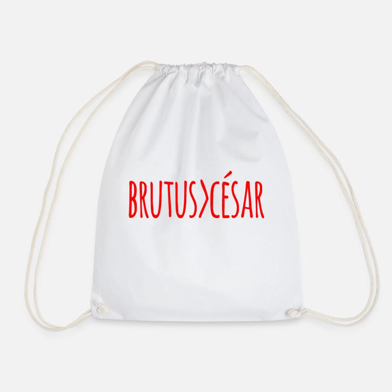 Brutus> Caesar Brutus überlegen gegenüber Caesar (rot) - Turnbeutel - Weiß