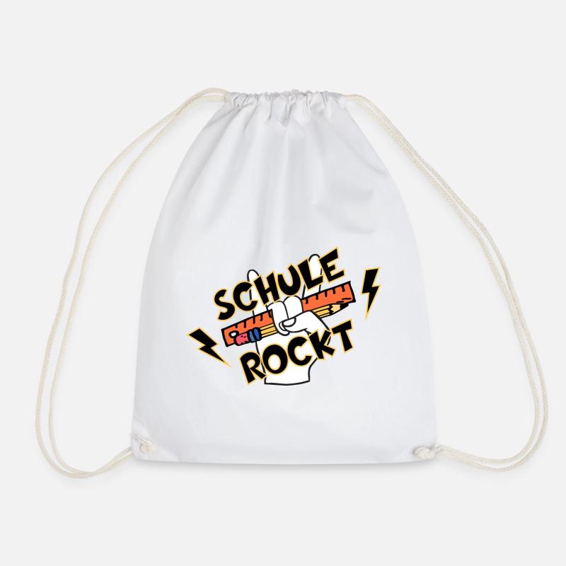 SCHULE ROCKT SCHÜLER EINSCHULUNG - Turnbeutel - Weiß