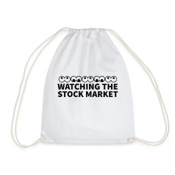 Watching the stock market Eyes up and down - Drawstring Bag - white - Front