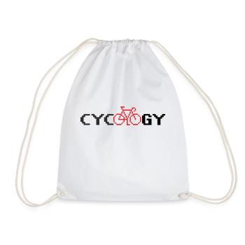 BICYCLE PIXEL ART - Drawstring Bag - white - Front