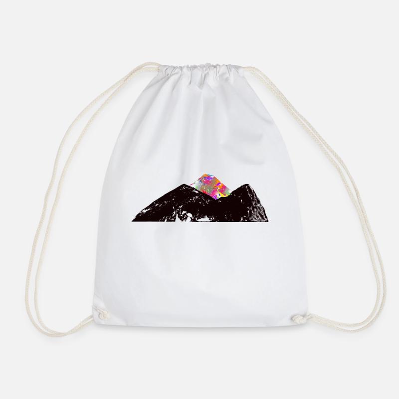 Mountain with colorful peak - Drawstring Bag - white
