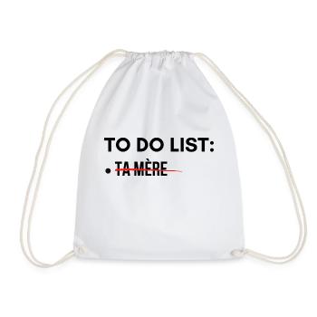 to do list ta mère humour - Sac de sport léger - blanc - Devant