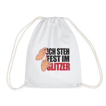 Fest im Glitzer Mittelfinger Nagellack Finger Frau - Turnbeutel - Weiß - Vorne