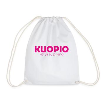 Kuopio - Finland - Coordinates - Longitude - Turnbeutel - Weiß - Vorne