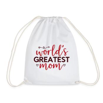 World's Greatest Mom - Drawstring Bag - white - Front