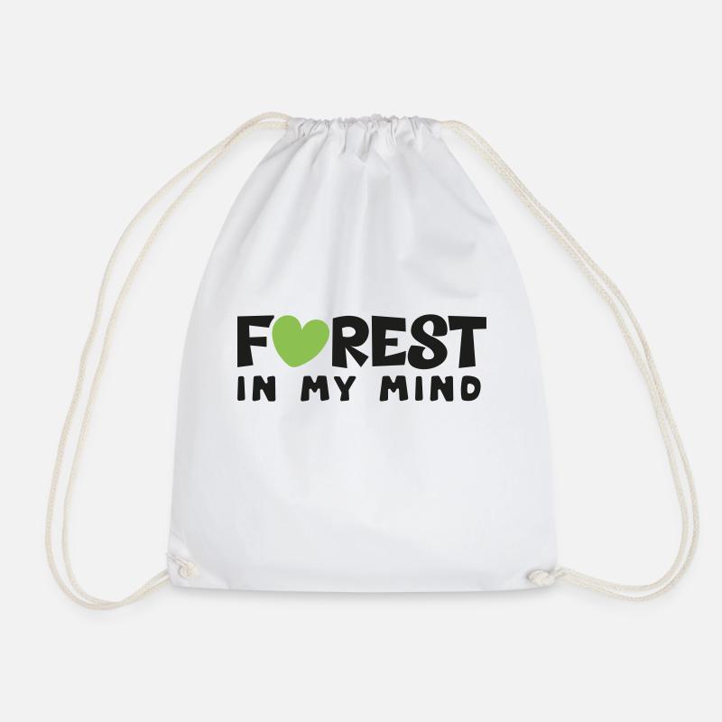 Forest - Drawstring Bag - white