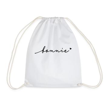 Bonnie Cursive Name - Drawstring Bag - white - Front