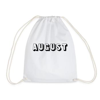Name - August - Turnbeutel - Weiß - Vorne