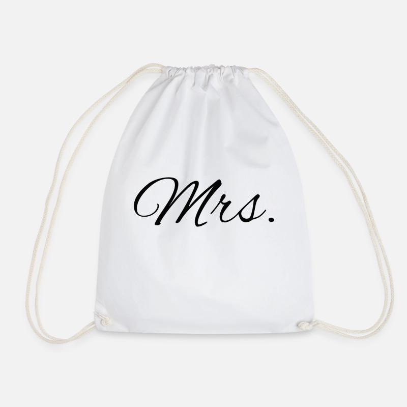 Partner Shirts "Mr. & Mrs." (black) - Drawstring Bag - white