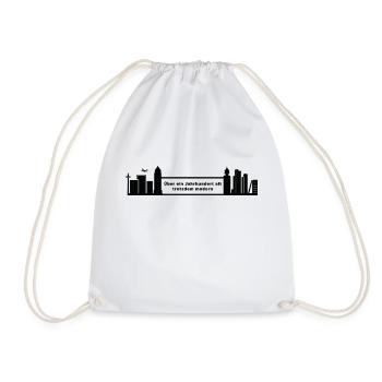Frankfurt Skyline Stadt Design Alt Modern T-Shirt - Turnbeutel - Weiß - Vorne