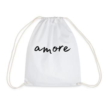 amore. Love. What else? - Only love counts! - Drawstring Bag - white - Front