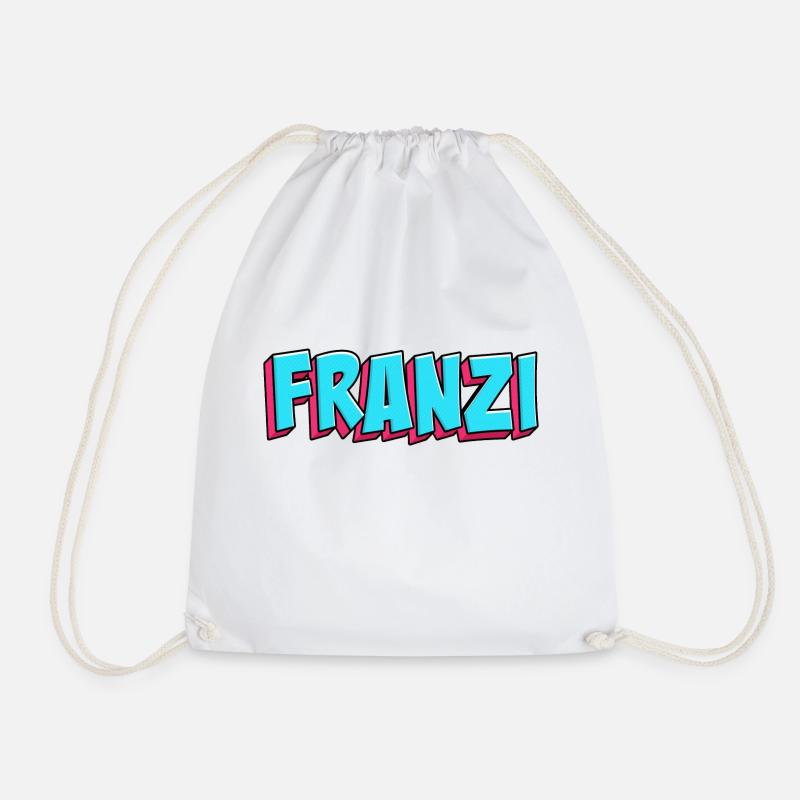 Name Motif: Franzi - Drawstring Bag - white