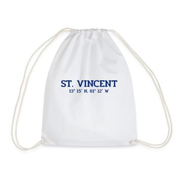 Saint Vincent Coordinates Koordinaten West Indies - Drawstring Bag - white - Front